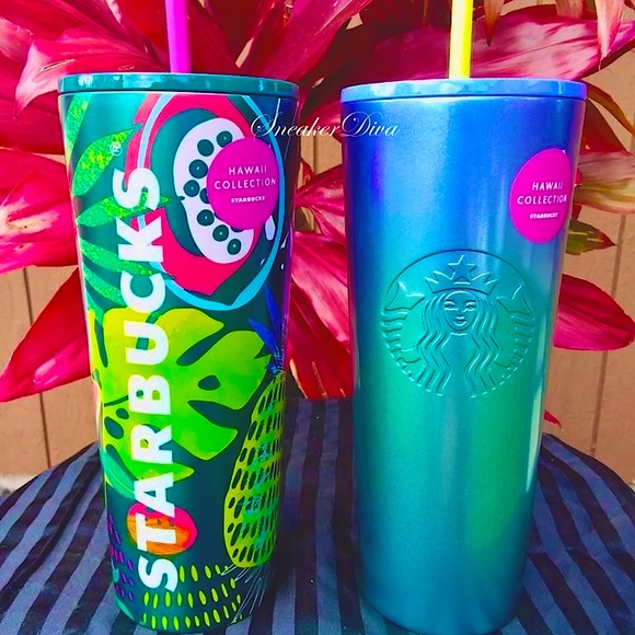 Starbucks Other - 🌴 Starbucks Hawaii🌺🌊☀️tropical stainless💙💚tumbler cup set🌈